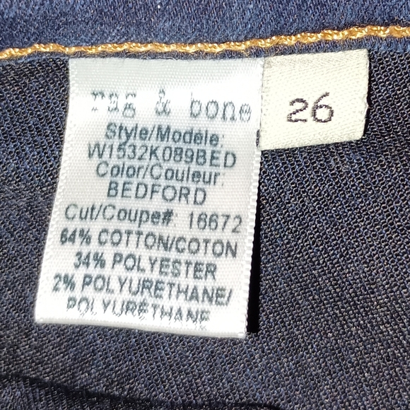 Womens' Rag & Bone High Rise Skinny Jeans Size 26 Made in USA - Picture 10 of 13